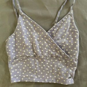 HOLLISTER purple floral crop top